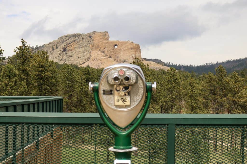 Looking at the Crazy Horse Memorial from the visitors center.