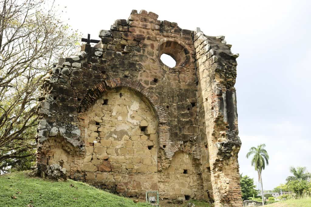 Ruin walls at Panama Viejo in Panama City.