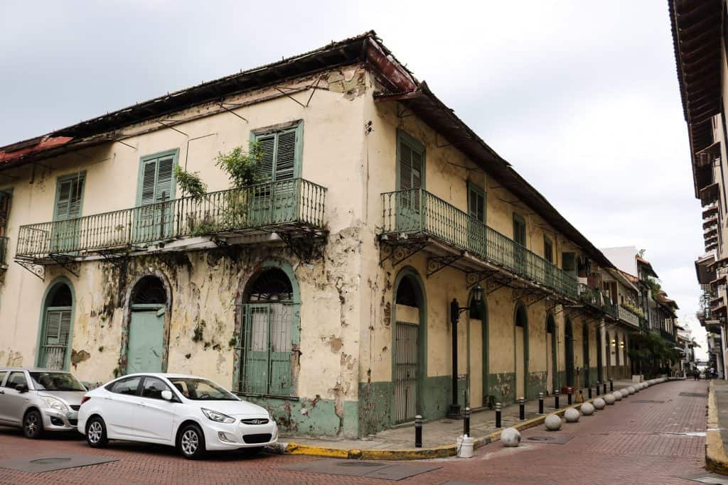 Old and beautiful building in Casco Viejo part of Panama City. 