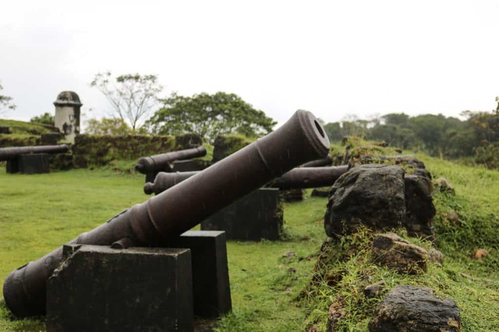 Old canons at San Lorenzo Fort where the Caribbean Sea flows into the Chagres River.