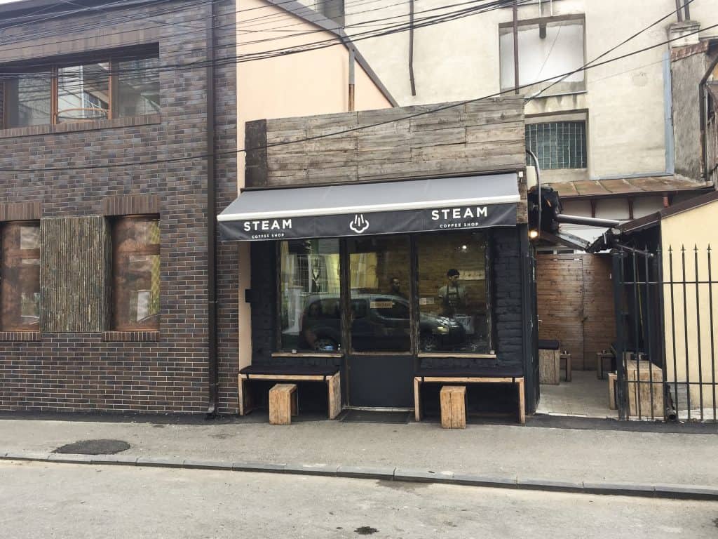 Outside view of Steam Coffee Shop.
