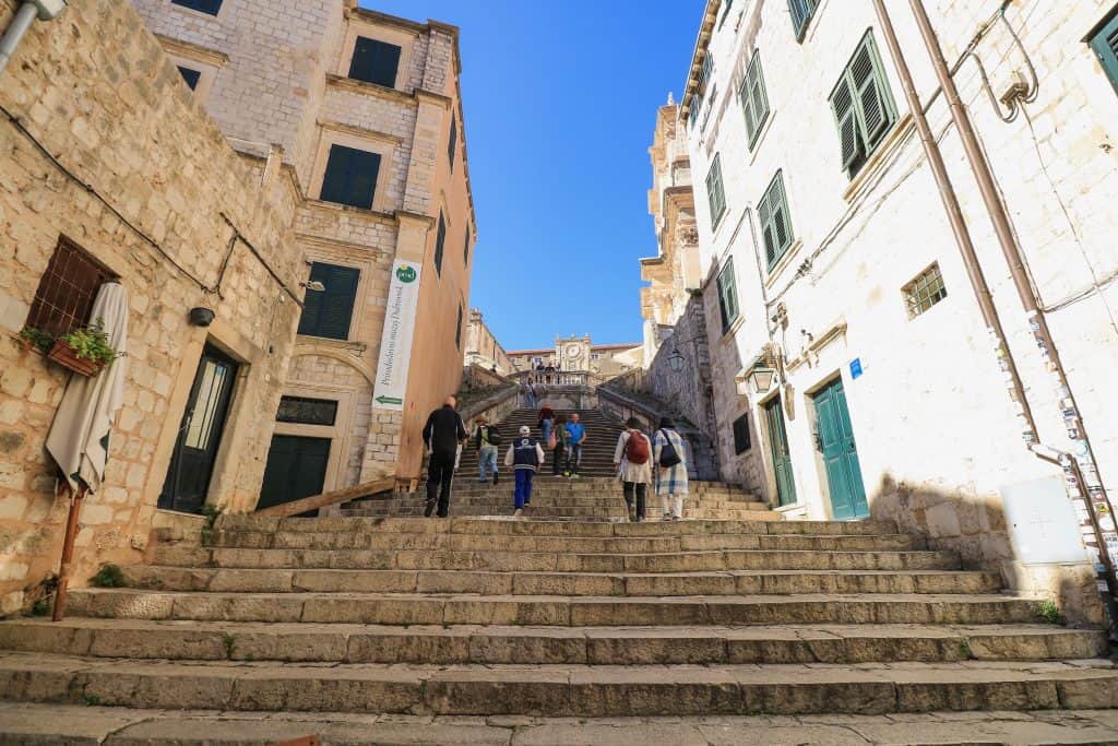 Walking up the Jesuit Stairs in Old Town Dubrovnik