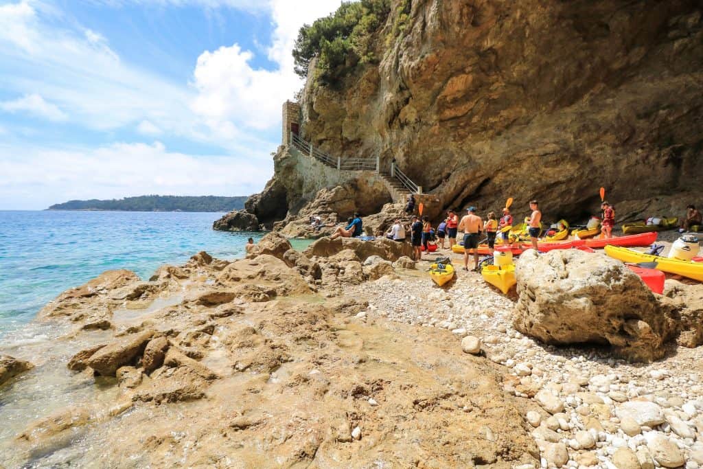 Taking a break from kayaking at Betina Cave and experience the gorgeous beach.
