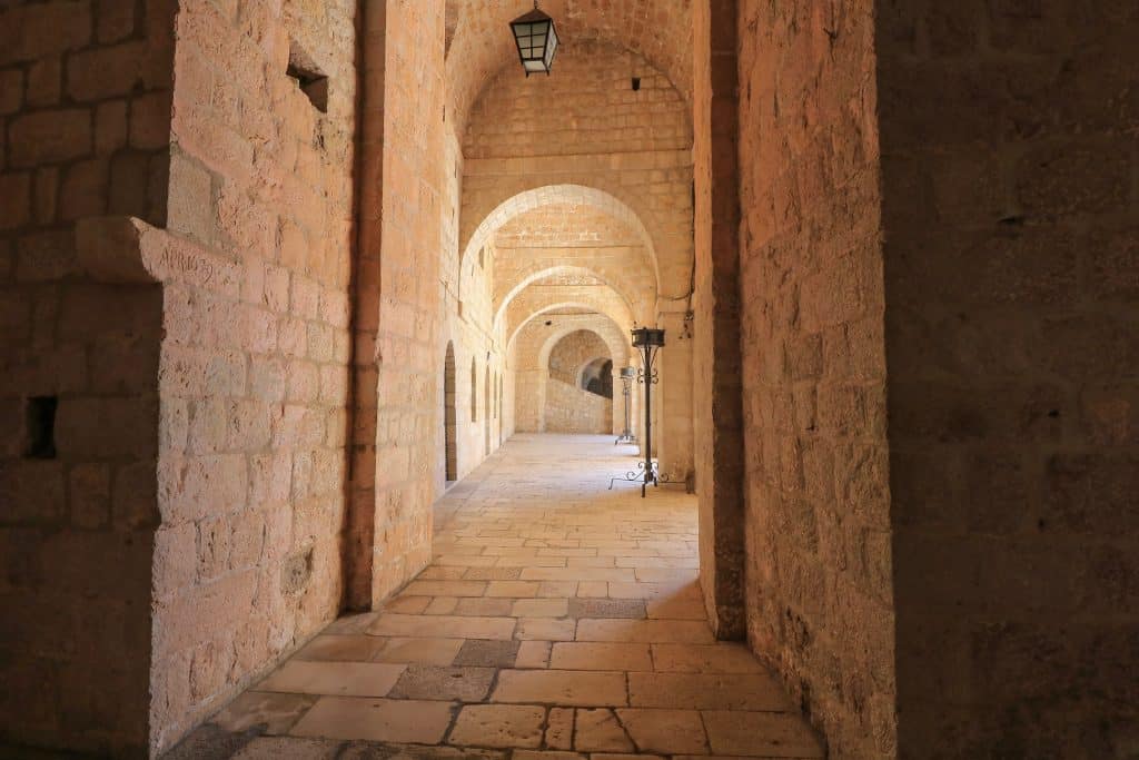 The stone hallway in Lovrijenac Fort