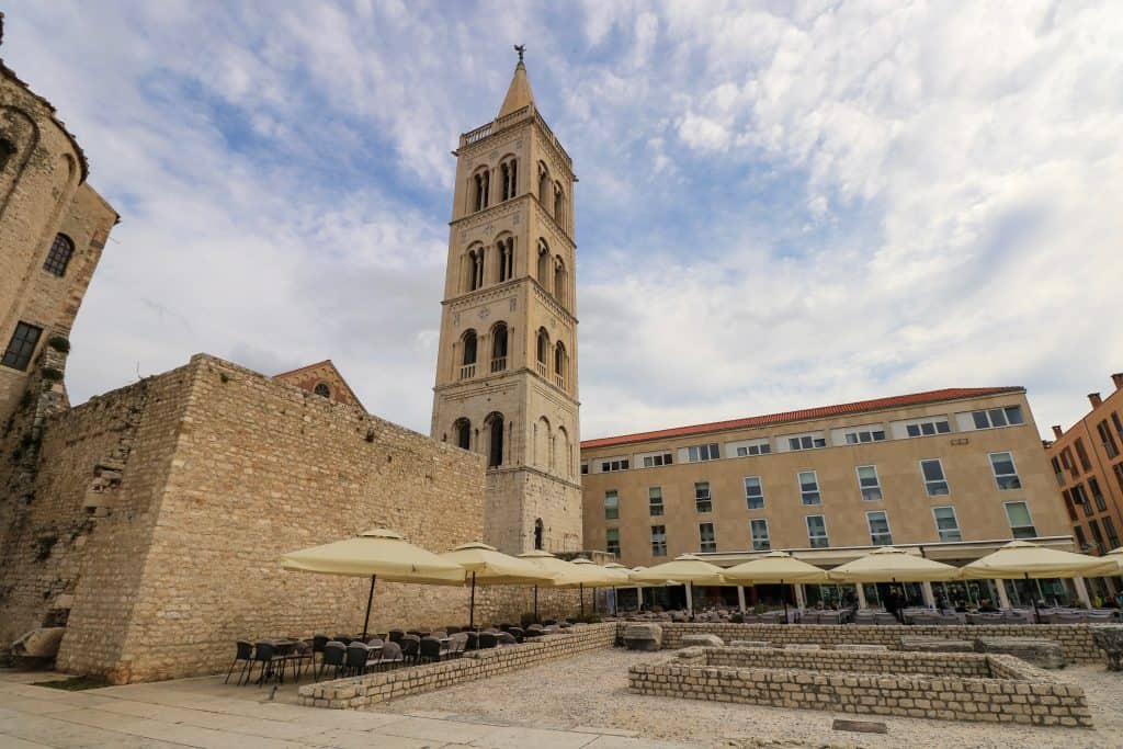 Clock Tower in Old Town Zadar