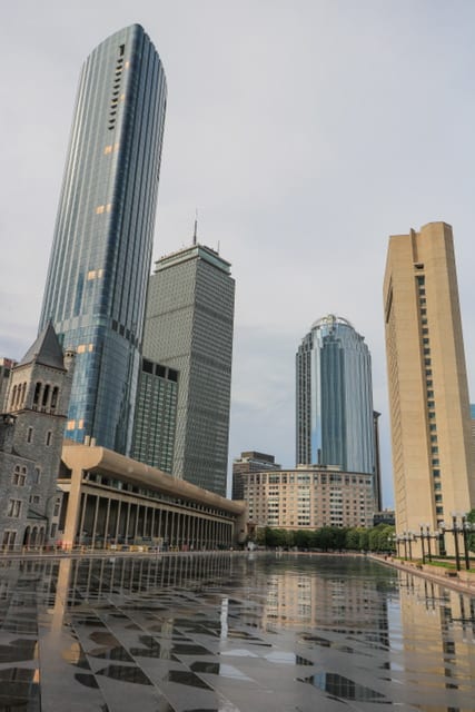 The Prudential Building is the square high-rise on the left