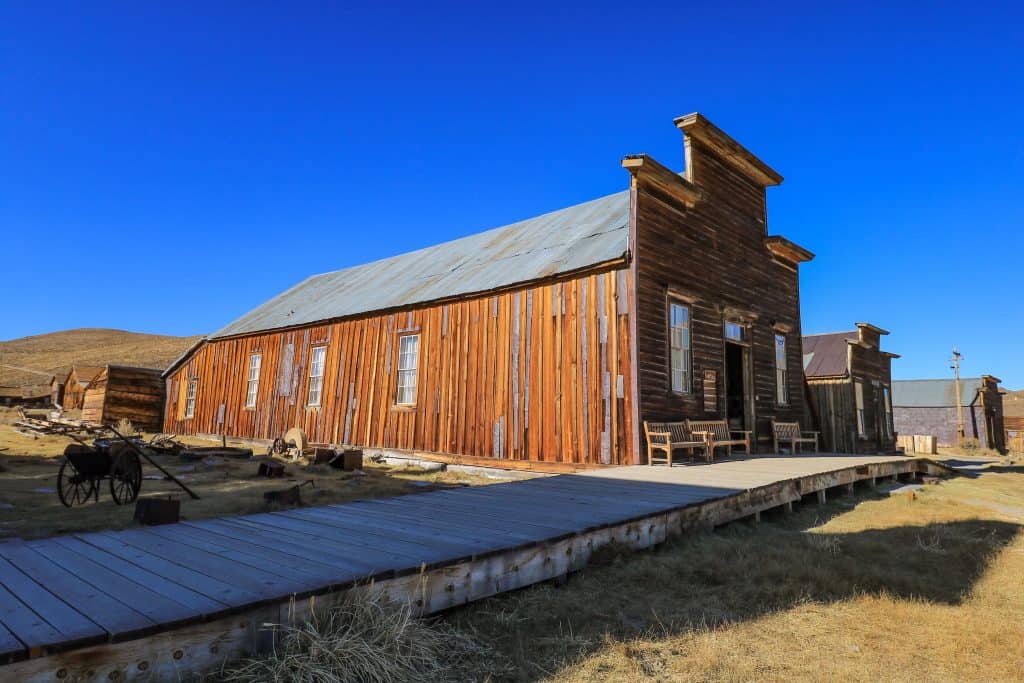 The old Miners' Union Hall is now the museum for Bodie