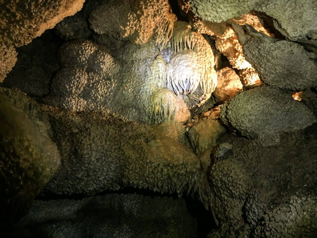 Inside the underground caves at the Jewel Cave National Monument near Custer, South Dakota.