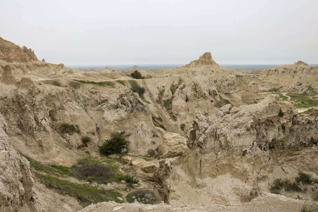 Hiking Notch Trail in the Badlands National Park.