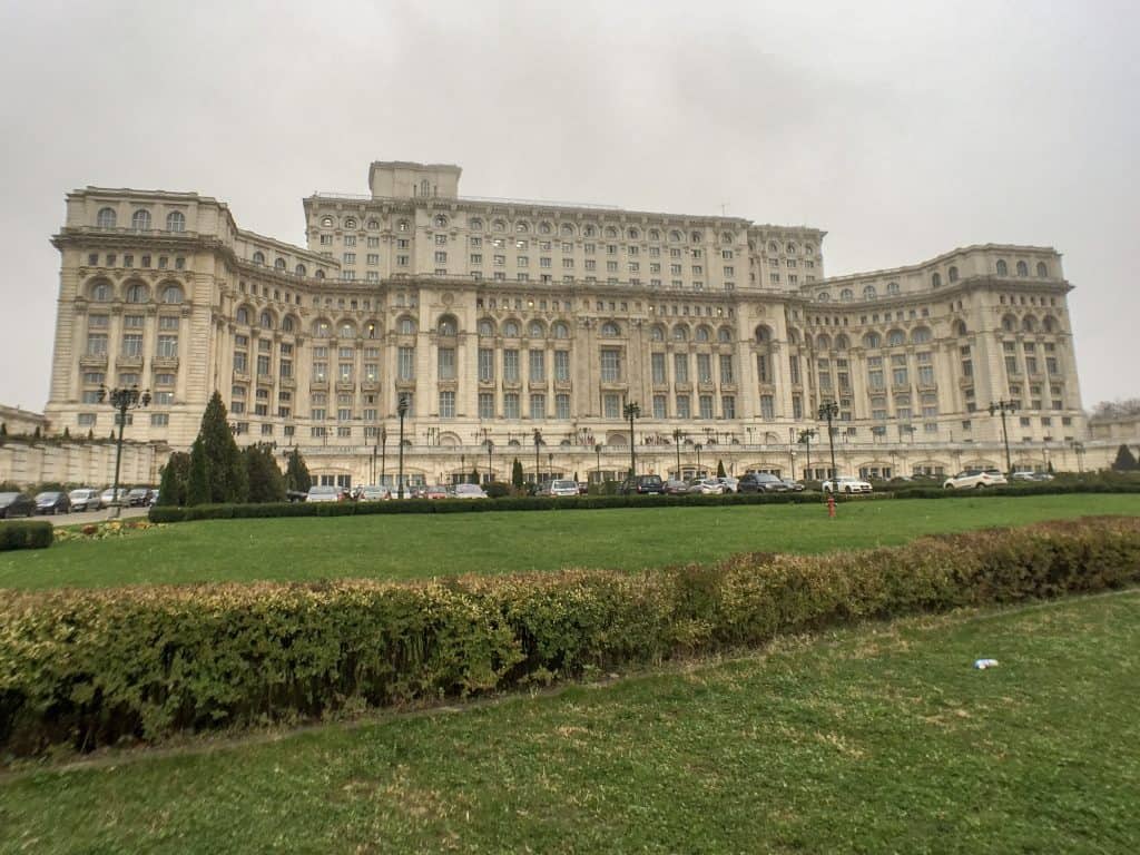 The Palace of Parliament in Bucharest.