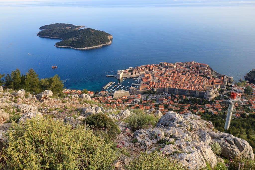 View of Dubrovnik from the top of Mount Srd