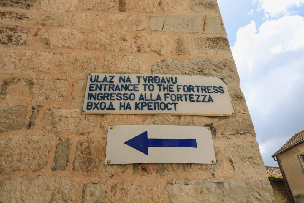 Sign to Fortress Entrance