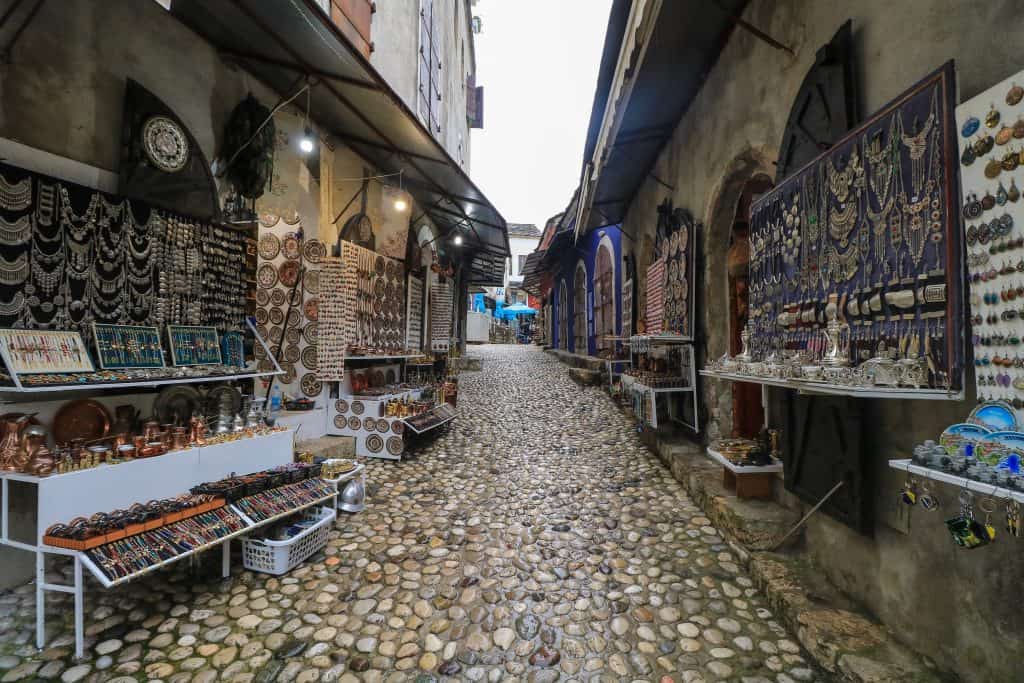 Cobblestone streets of the Old Town Bazaar