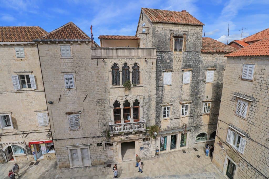 The lovely 3 story Cipiko Palace in Trogir, with its architecture dating back to the 15th century.