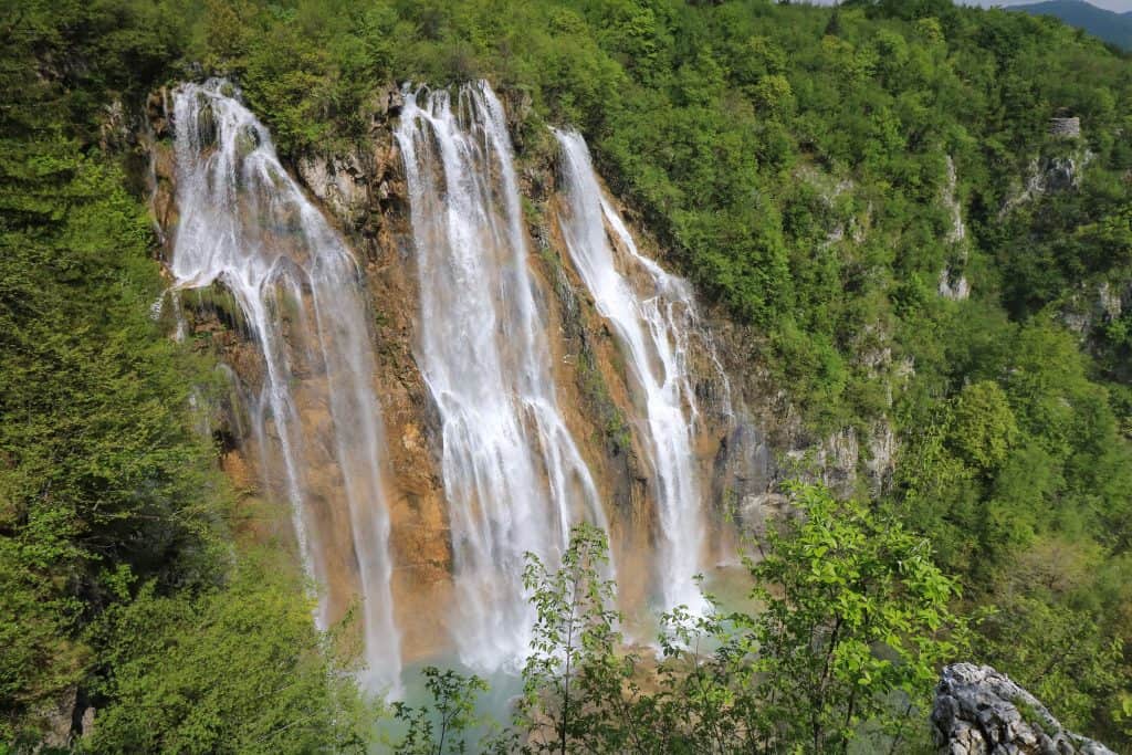 Close up view of the Great Waterfall or Veliki Slap 