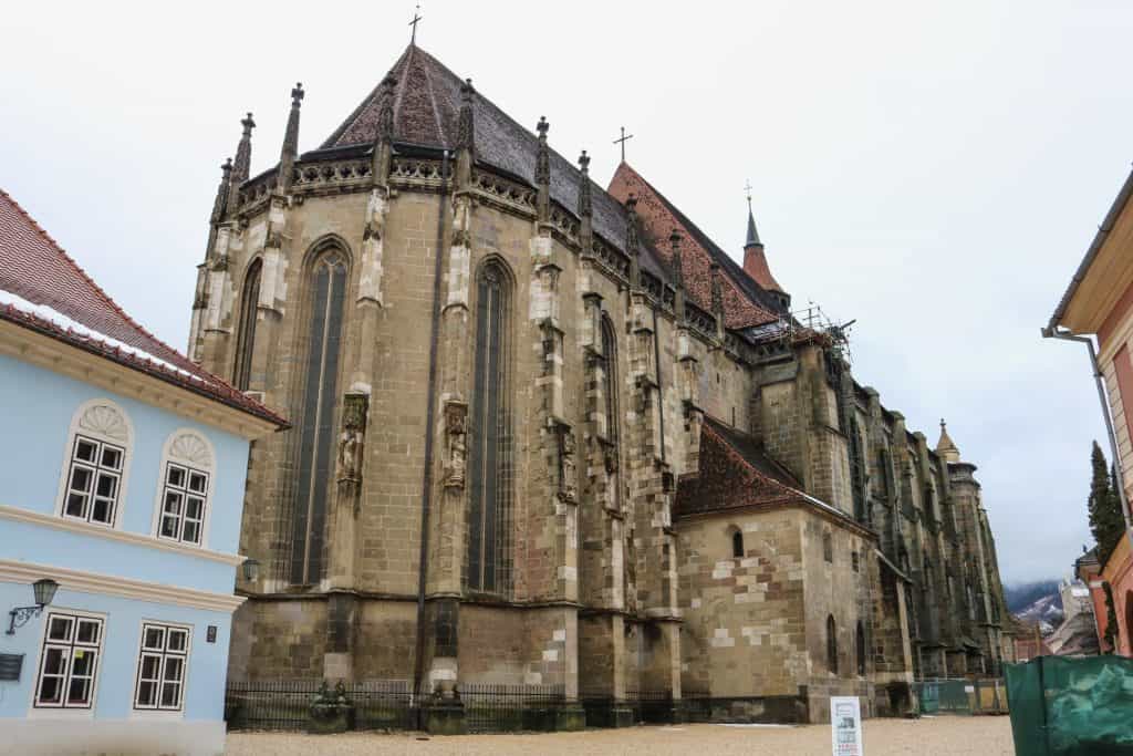 The Black Church stands tall and prominent over Brasov