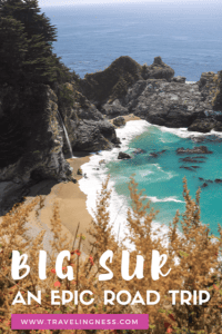 Heading to California and want to take an epic road trip? Drive the Pacific coastline through Big Sur for gorgeous views, stunning beach hikes and plenty of photo opportunities. Follow this guide to know where to stop and things to do on a Big Sur Road trip! #bigsur #california #bigsurtravel #californiatravel 