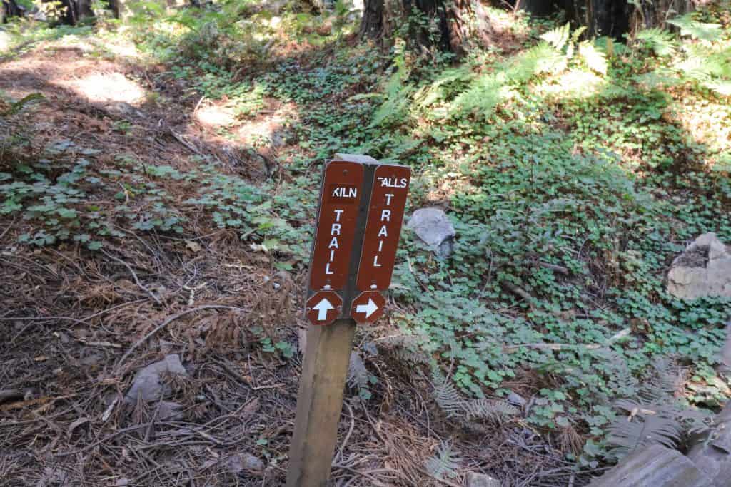 Sign directing to the Falls and Kiln Trails