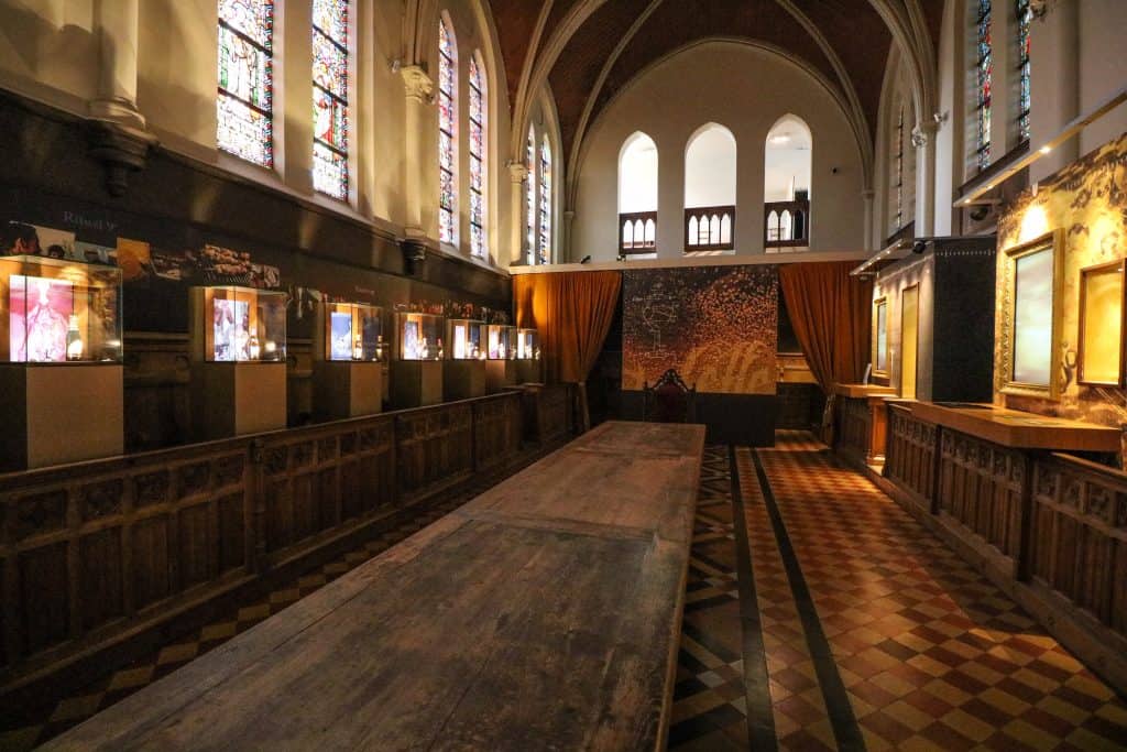 The museum's architecture is striking and lovely from the original convent church at the Leffe Beer museum in Dinant, Belgium.