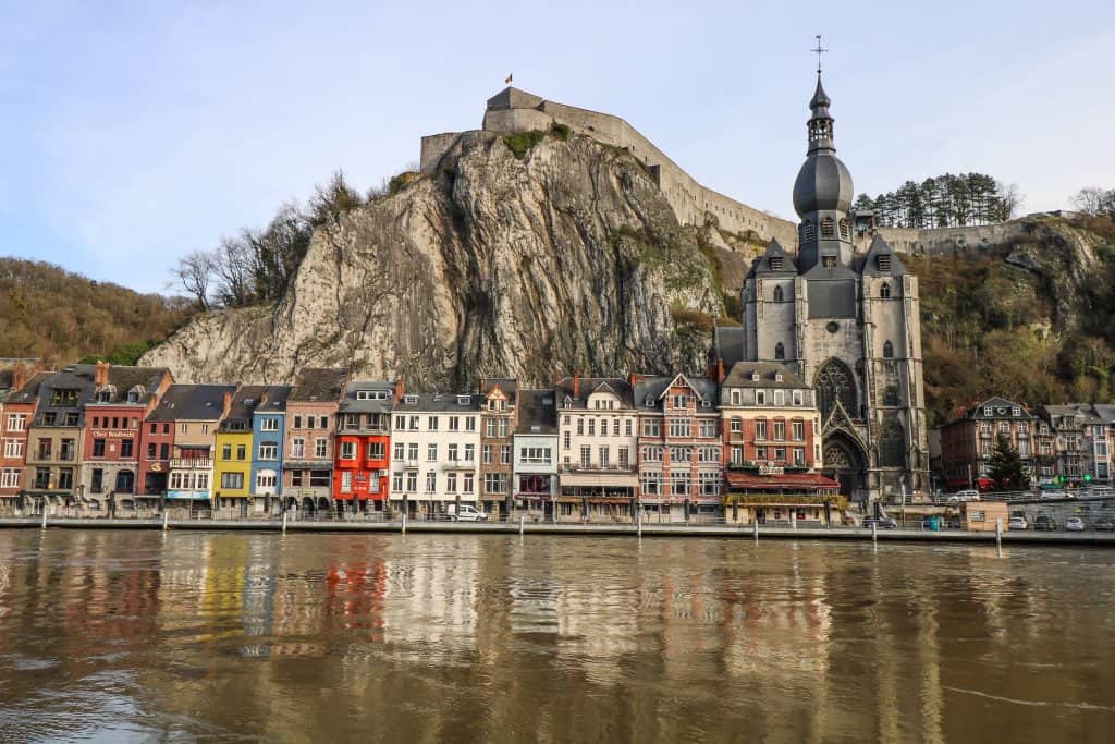 Citadel de Dinant sitting high up above Dinant