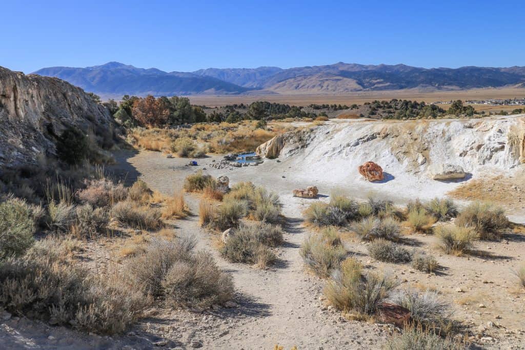A short walk from the parking area you come around a small hill to seeing the most unusual and beautiful natural hot springs to soak in.