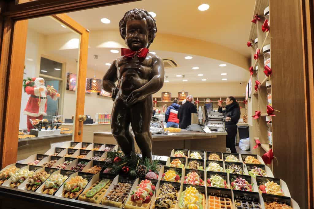 A chocolate made Manneken Pis that is bigger than the original!