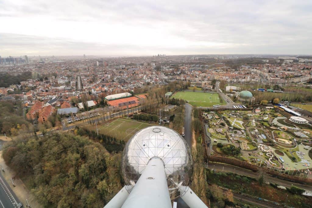 View of Brussels from the top of the Atomium
