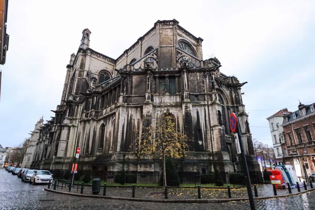 The back portion of St. Catherine's is the older section and darker in appearance