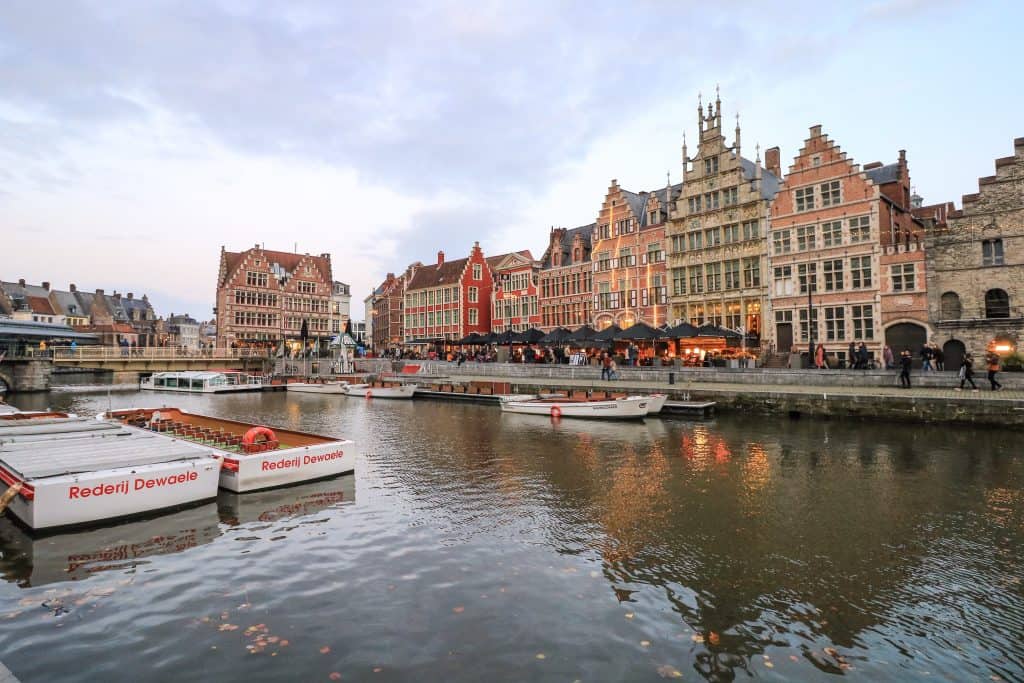 The canal along the Graslei is just one of many things to do in Ghent