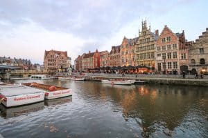 The canal along the Graslei is just one of many things to do in Ghent