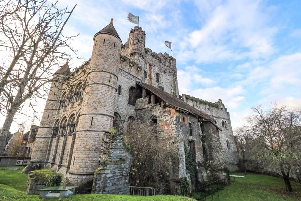 Admiring the backside of the castle