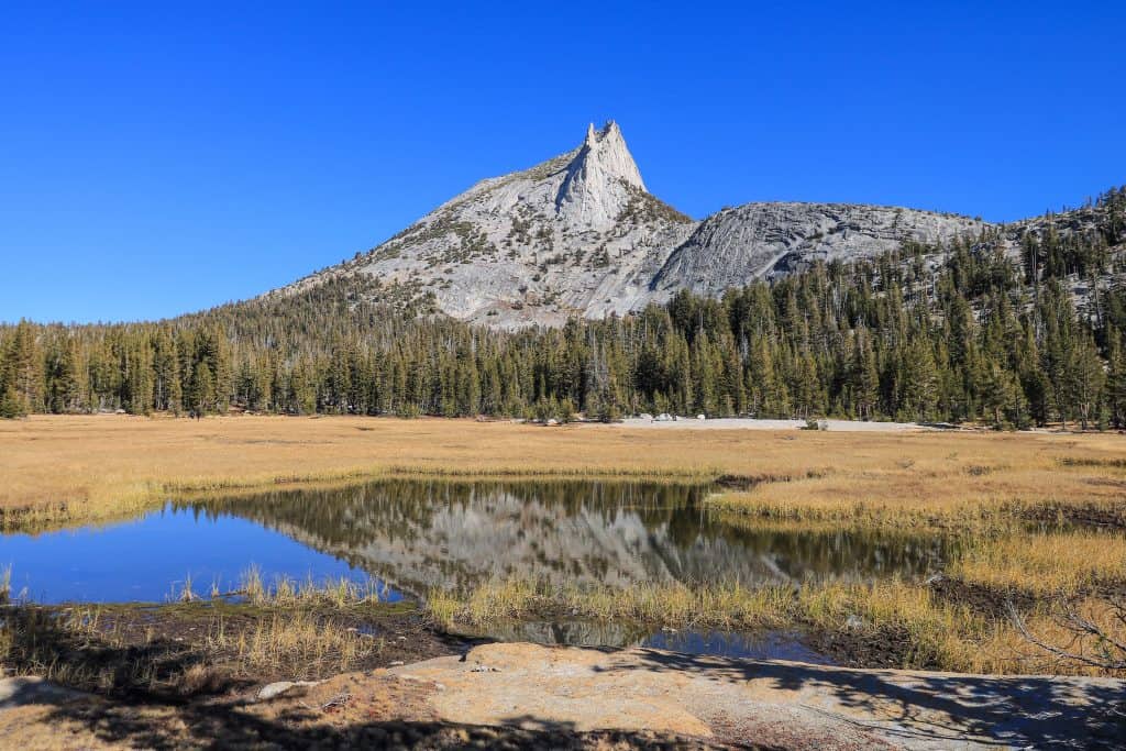 The weather for hiking Yosemite in the fall is pristine