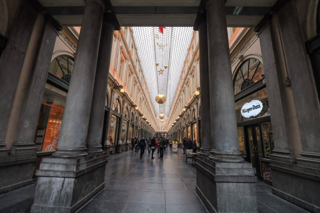 Walking into the Gallerie Royale St. Hubert where many of the chocolatiers can be found!