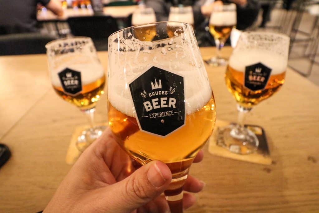 Enjoying a Belgian beer at the end of the Beer Experience