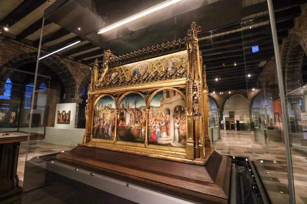 St. Ursula masterpiece by Hans Memling in the old Sint-Janshospitaal in Bruges, Belgium which is now a museum.