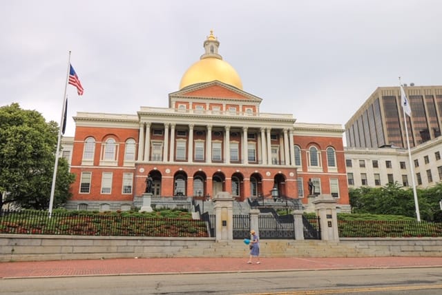 The beautiful Massachusetts State House with its dome top is one of the best things to do in Boston.