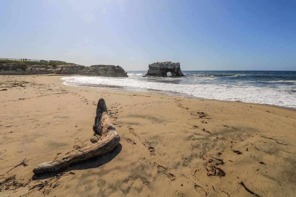 View of Natural Bridge arch from the beach