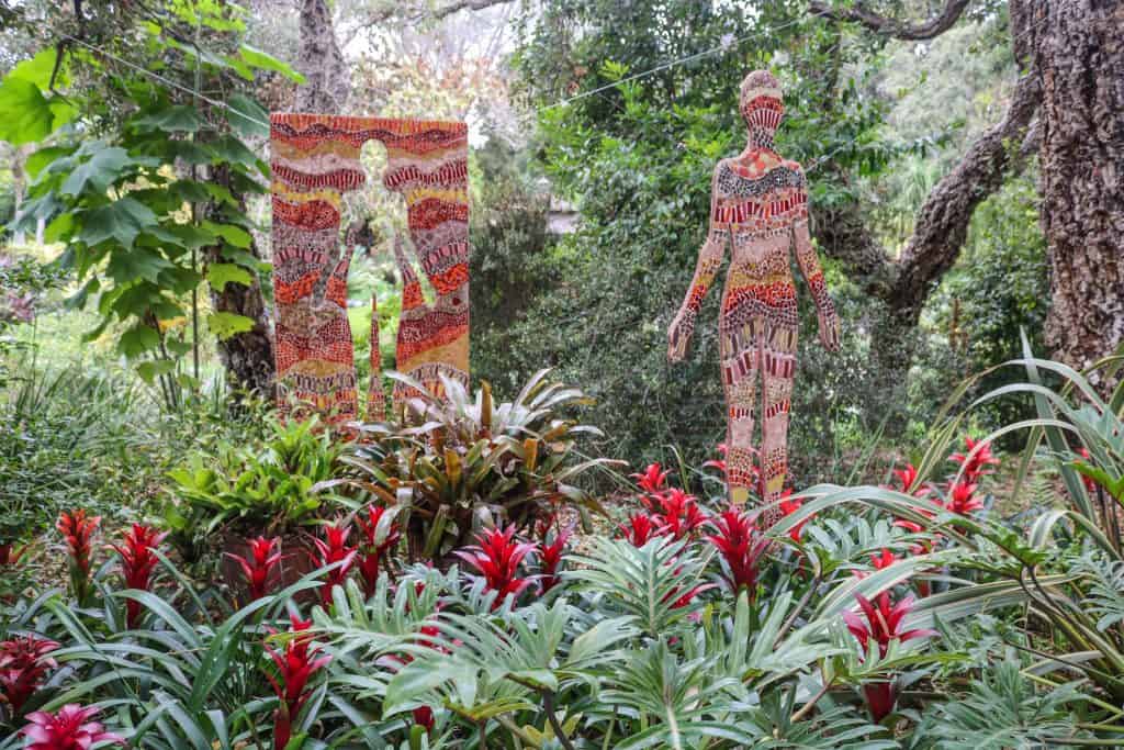 There is various art and sculptures intertwined throughout the gardens