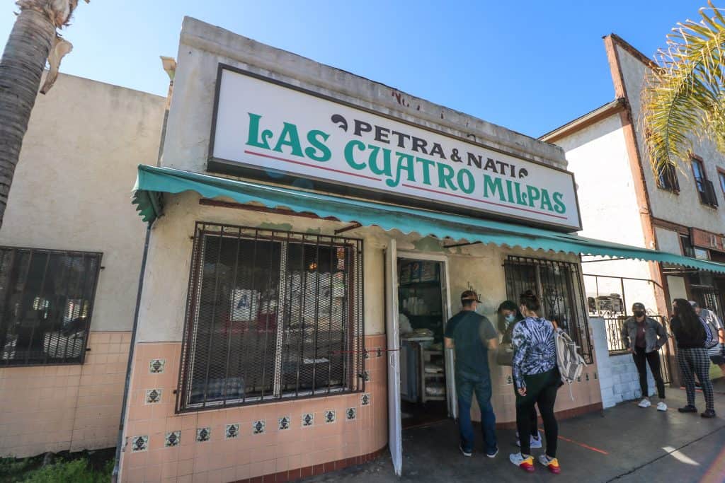 Las Cuatros Milpas taco shop in Barrio Logan