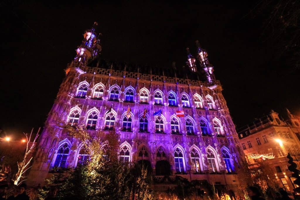 The Town Hall with its remarkable architecture is magical with lights