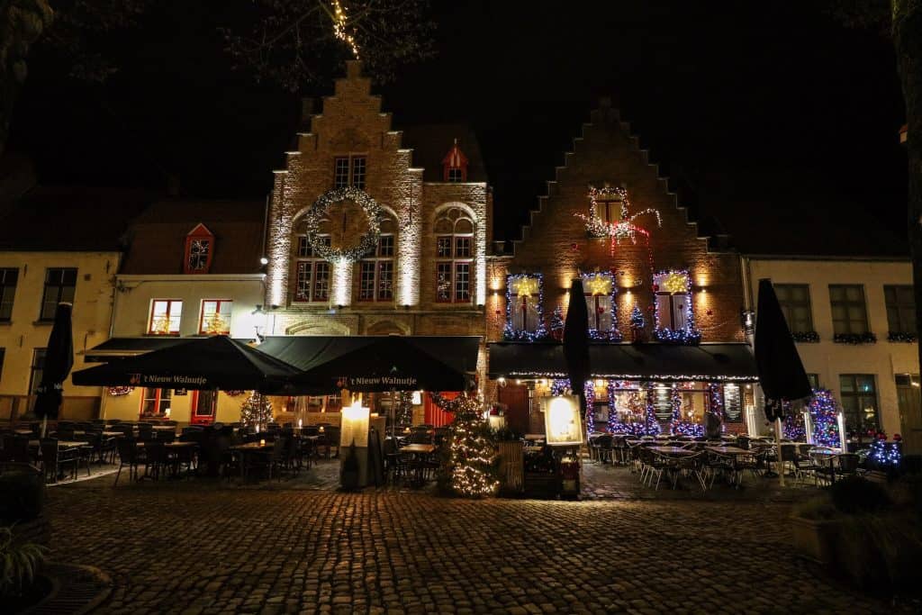 Walking around Bruges at night is breathtaking with its dazzling lights