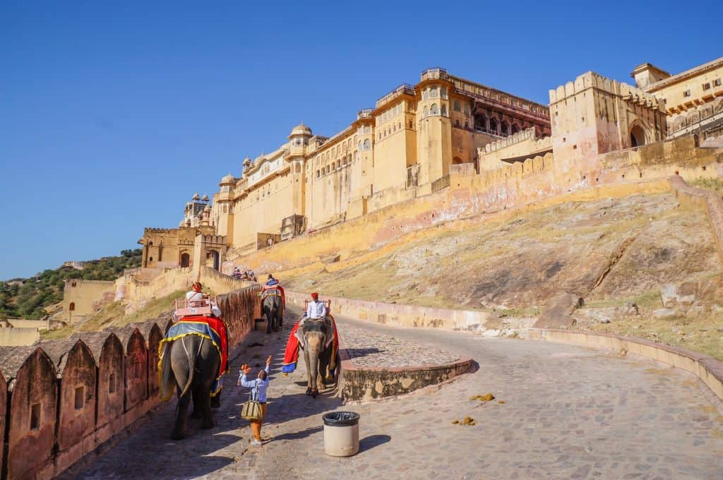 Walking up to Amber Fort