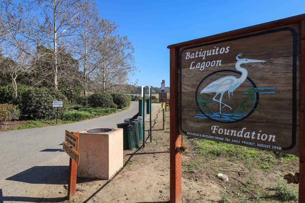 Beginning of the Batiquitos Lagoon Trail with welcoming sign