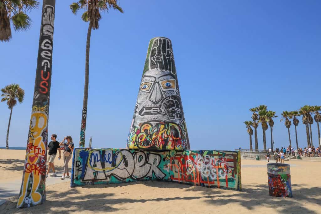 The graffiti art walls on Venice Beach in California