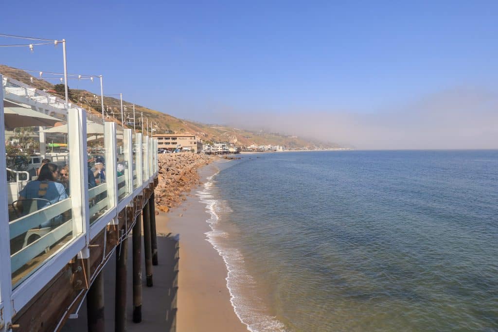 Beautiful blue Pacific Ocean looking south from the pier.