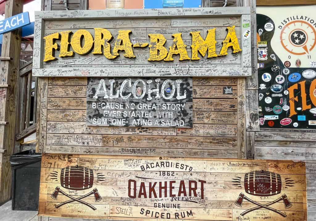 Flora-Bama is a bar and live music venue on the Florida and Alabama state line along the beach of the Gulf Coast.