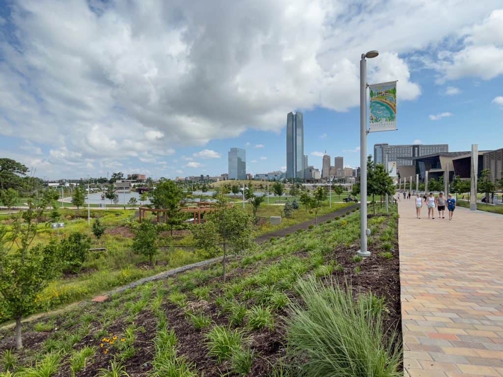 Looking back at the park and the OKC skyline.