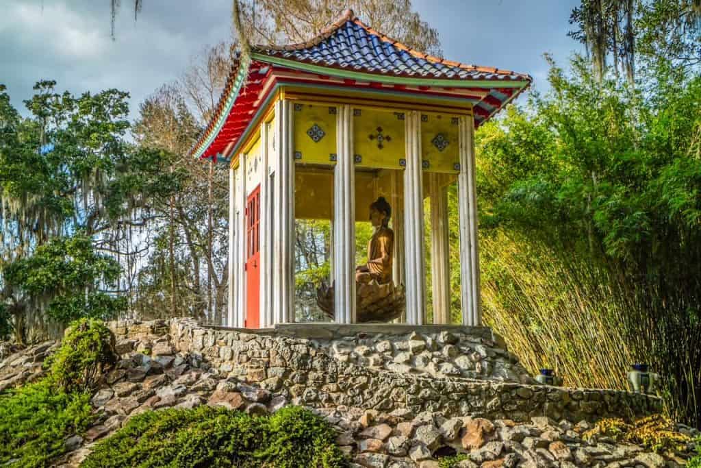 The Buddha garden area in Jungle Gardens located on Avery Island, Louisiana.