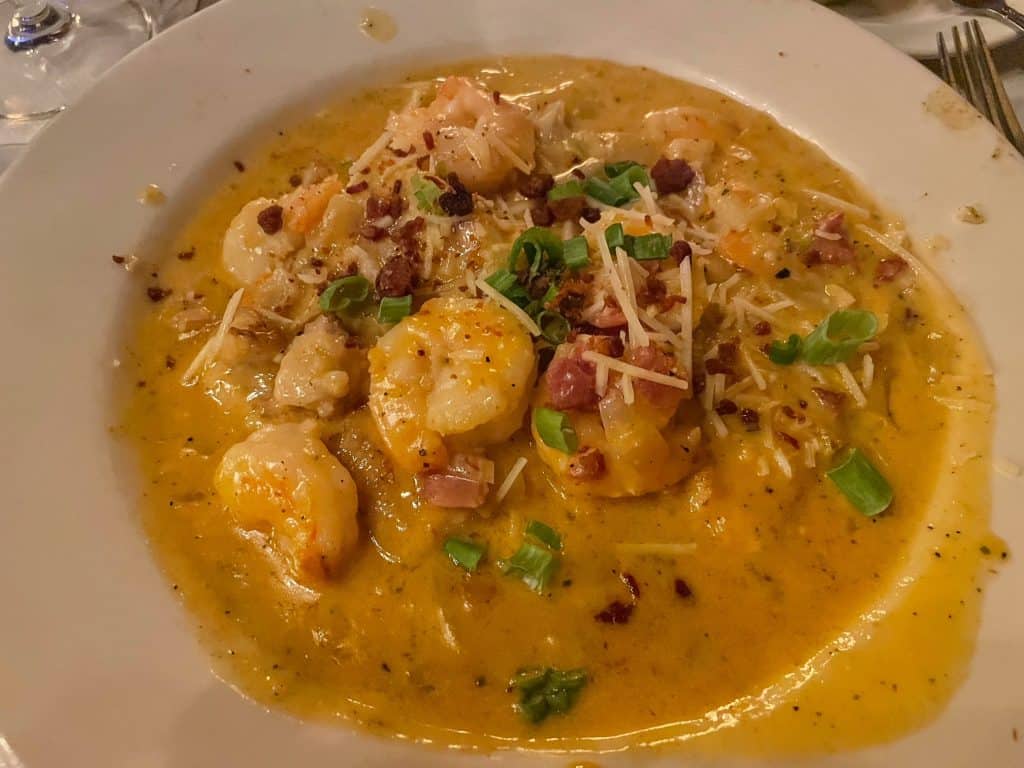 Delicious shrimp and grits.