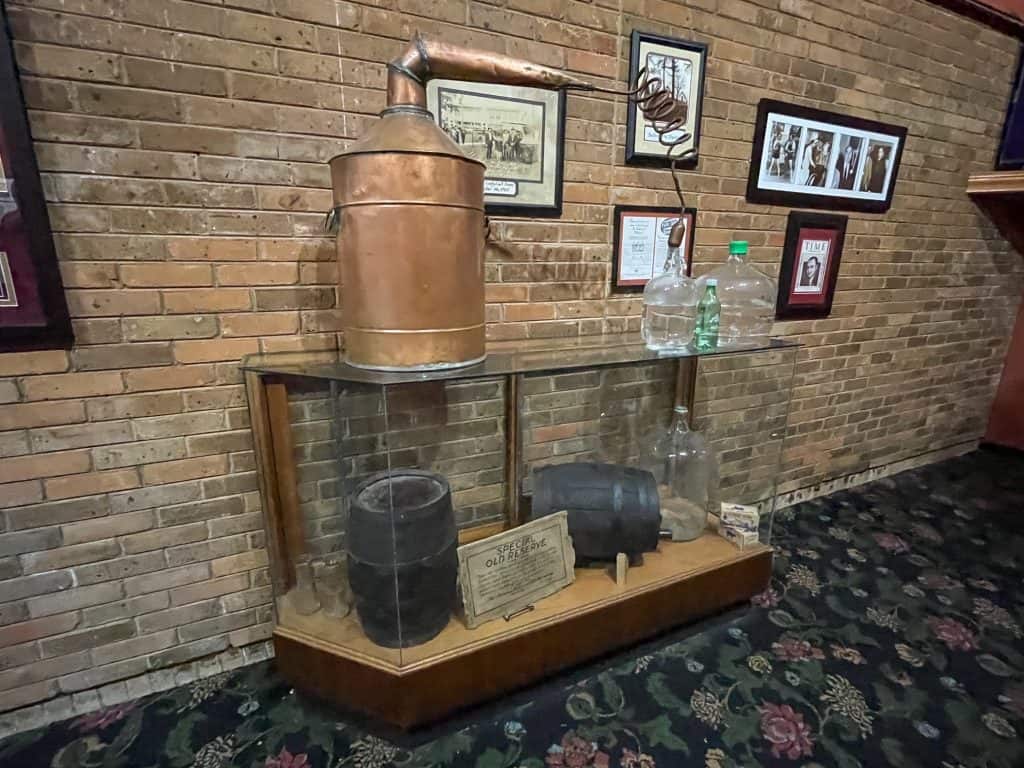 An exhibit on making alcohol during prohibition at the Gangster Museum of America in Hot Springs, AR.